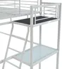 Vente-unique - CASUAL Bett Metall Weiß - B 146 cm x H 197 cm x L 254 cm Bild 5