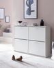 Kadima Design Schuhschrank "Nidda" Holz: Zeitloses Design, große Ablagefläche, 4 Klapptüren, 8 Schuhablagen, einfacher Aufbau. Weiß, 120x24x81 cm Bild 3