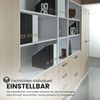 bümö office Aktenschrank Regal mit Schubladen, Büroschrank schmal aus FSC-Holz, 40cm breit in Ahorn - Aktenregal & Schubladenschrank mit Relinggriffen, Büro Möbel Schrank System, 7600-3-3-SG Bild 2