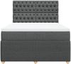 vidaXL Boxspringbett mit Matratze Dunkelgrau 140x200 cm Stoff 3292087 Bild 4