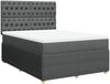 vidaXL Boxspringbett mit Matratze Dunkelgrau 140x200 cm Stoff 3292087 Bild 2