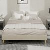 Bettgestell 140x200 cm mit gepolstertem Kopfteil und Stauraum – Beige Bild 3