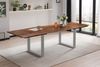 Esstisch Baumkante Akazie nuss 140(220)x90 Ansteckplatten silber PAULO 162392350 Bild 2