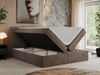 Boxspringbett, Doppelbett Matratze und Topper, Polsterbett - CENTOS - 200x200cm - Grau Velours - H3 Bild 2