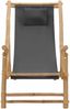 vidaXL Liegestuhl Bambus und Canvas Dunkelgrau 318595 Bild 2