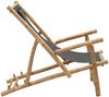 vidaXL Liegestuhl Bambus und Canvas Dunkelgrau 318595 Bild 3