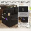 BlingBin 2-Sitzer Sofa mit Stauraum & USB, Couch modern mit Getränkehalter, 1er Set 1 Teile, mit versteckten Staufächern. Geeignet für Wohnzimmer, Wohnungen Bild 4