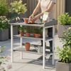 Pflanztisch Holztisch Gartentisch Gärtnertisch Tisch Gewächshaus Garten Gartenarbeitstisch Beistelltisch Pflanzregal Gewächshaus Bild 2