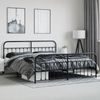 vidaXL Bettgestell mit Kopf- und Fußteil Metall Schwarz 193x203 cm 352602 Bild 4