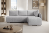 Ecksofa Klein, Sofa mit Schlaffunktion, Couch L-Form, Rechts Sofa, Cord-Stoff, 203 x 82 x 125 cm, Hellgrau Bild 3