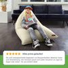 Green Bean® Sitzsack "Triangle" 150x100x100cm mit 220 Liter EPS-Perlen Füllung - Kuschelig Weich Waschbar - Beige Bild 5