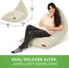 Green Bean® Sitzsack "Triangle" 150x100x100cm mit 220 Liter EPS-Perlen Füllung - Kuschelig Weich Waschbar - Beige Bild 4