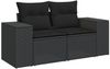 vidaXL Gartensofa mit Kissen 2-Sitzer Schwarz Poly Rattan 365992 Bild 2