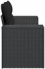 vidaXL Gartensofa mit Kissen 2-Sitzer Schwarz Poly Rattan 365992 Bild 5