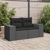vidaXL Gartensofa mit Kissen 2-Sitzer Schwarz Poly Rattan 365992 Bild 3