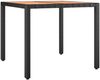 Gartentisch 75 x 90 x 90 cm mit Holzplatte Schwarz Poly Rattan & Akazienholz Bild 2