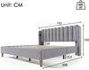Polsterbett 180×200 cm aus Leinen-Stoff mit USB- und Typ-C-Ladefunktion, grau Bild 4