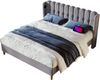 Polsterbett 180×200 cm aus Leinen-Stoff mit USB- und Typ-C-Ladefunktion, grau Bild 5