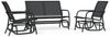 vidaXL 3-tlg. Garten-Lounge-Set Schaukel Schwarz Textilene und Stahl 3187943 Bild 2