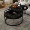 Couchtisch Marlo Schwarz/Marmor-Weiß 77 x 77 cm Vicco Bild 3