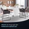 KHG 6er Set Esszimmerstuhl Polsterstuhl mit Armlehnen Grau Industrial Look - Kufenstuhl Armlehnstuhl (BHT) 56 x 82 x 59 cm - Mikrofaser in Lederoptik perfekt für Esszimmer Küche Büro Bild 2