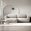 Selsey Tvoya Ecksofa mit Schlaffunktion, Ottomane links, Bouclé Hellbeige Bild 2