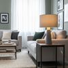 Relaxdays Tischlampe Samt & Leinen Bild 2