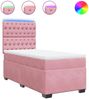 vidaXL Boxspringbett mit Matratze Rosa 100x200 cm Samt 3293145 Bild 2