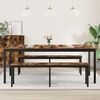 IKAYAA Esszimmertisch aus Holz (200 x 100 x 75 cm) – Rustikaler Industrial-Stil für das Wohnzimmer, Tischplatte in Räuchereiche-Optik, Beine aus Eisen/Metall Bild 3