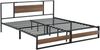 Metallbett Villach 180x200 cm Schwarz Walnuss-Optik [en. casa] Bild 2