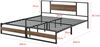 Metallbett Villach 180x200 cm Schwarz Walnuss-Optik [en. casa] Bild 3