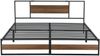 Metallbett Villach 180x200 cm Schwarz Walnuss-Optik [en. casa] Bild 3