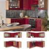 Eckküche Fame-Line Bordeaux Hochglanz/Goldkraft Eiche 190 x 60 cm , AP Marmor Vicco Bild 2