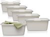 Hausfelder Wäschekorb Wäschewanne 58 x 37 x 25 cm (Weiß, 6 Wannen, 35 l) (Set, 6 St, 6 x Wäschewannen), mit klappbaren Henkeln, mit Griffen, 35 Liter Bild 2