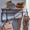 Wandgarderobe Mango Massivholz Metall Hakenleiste Ablage Kleiderstange 71x29x20cm Bild 4