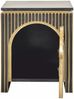 Casa Padrino Luxus Nachttisch mit Tür und Marmorplatte Schwarz / Gold H. 60 cm Bild 3