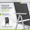 Juskys 'Milano' Gartengarnitur, Tisch und 8 Stühle, Aluminium Silber-Grau mit schwarzer Kunstfaser Bild 4