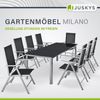 Juskys 'Milano' Gartengarnitur, Tisch und 8 Stühle, Aluminium Silber-Grau mit schwarzer Kunstfaser Bild 2