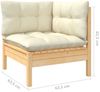 vidaXL 5-tlg. Garten-Lounge-Set mit Creme Kissen Kiefernholz 3096382 Bild 5