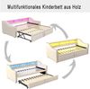 Merax Polsterbett, Doppelbett, Ausziehbares Schlafsofa 90/180 x 200 cm, Multifunktionales Staufach, LED-Licht und USB-Buchse, mit Lattenrost, Beige Bild 5