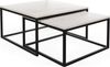 WFL GROUP Couchtisch Vella, Rechteckige Satztische 2 in 1 mit Schwarze Metallgestell Bild 4