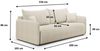 Sofa 2-Sitzer mit Schlaffunktion CALGARY Stoff Curio Hellgrau Bild 4