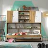 Stylefy Narin Funktionsbett II Eiche Artisan Dekor Weiß Matt Grau Matt Bild 3