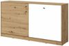 Stylefy Narin Funktionsbett II Eiche Artisan Dekor Weiß Matt Grau Matt Bild 5
