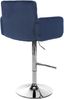 2er Set Barhocker SUTUN - Samt Blau 60x56x93 cm Silber | Barstuhl Höhenverstellbar Mit Lehne Drehbar Tresenhocker Tresenstuhl Kneipenhocker Bild 4