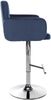 2er Set Barhocker SUTUN - Samt Blau 60x56x93 cm Silber | Barstuhl Höhenverstellbar Mit Lehne Drehbar Tresenhocker Tresenstuhl Kneipenhocker Bild 5