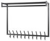 Garderobe Rore aus pulverbeschichtetem Metall, modern industriell, dunkelgrau, mit Hutablage, 20 Haken und Stange Bild 4