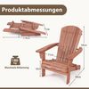COSTWAY Gartenstuhl (1 St), Adirondack Stuhl klappbar, aus Holz Bild 3