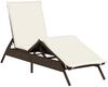 vidaXL Sonnenliegen mit Auflagen 2 Stk. Braun Poly Rattan 3261579 Bild 4