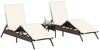 vidaXL Sonnenliegen mit Auflagen 2 Stk. Braun Poly Rattan 3261579 Bild 3